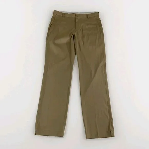 Nike Dri Fit Golf Pants Mens 34x34 Tan Lightweight Flat Front Casual - Picture 1 of 14